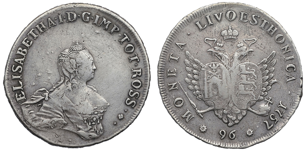 Ливонез - 96 копеек 1757 года